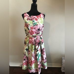Eliza J Belted Floral Dress - Size 10